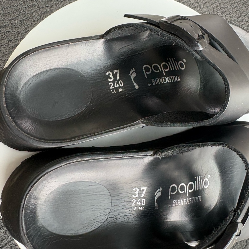 Birkenstock Papillio Almina Black Leather sz 37 - Picture 4 of 11